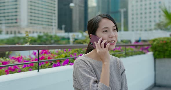 Woman talk to mobile phone