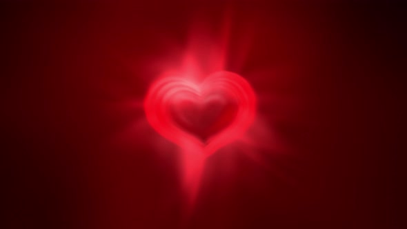 A beating heart on a red background