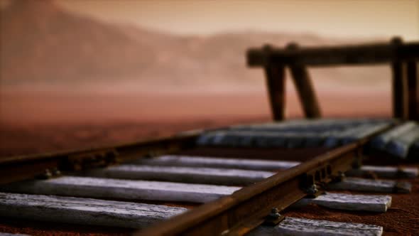 Abandoned Railway Tracks in the Desert