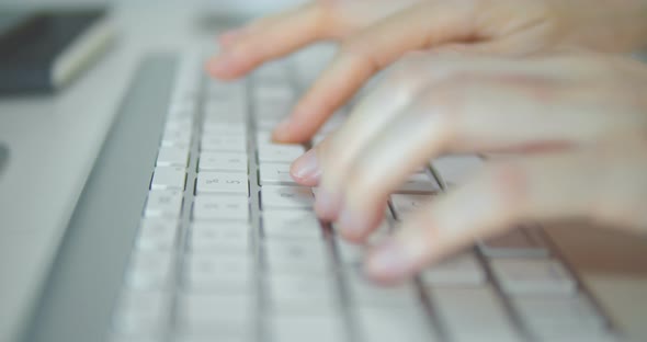 Typing On Computer Close Up