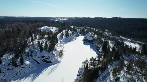 Ruskeala Mountain Park a Regional Park is a Rural Locality of Sortavala in the Republic of Karelia