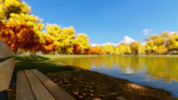Bench Autum Park And Lake alt