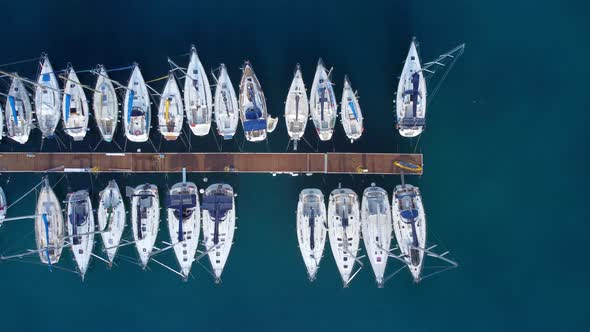 Boats at a Marina  View From Above