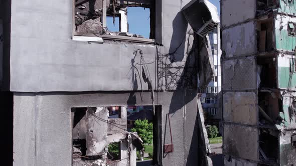 Borodyanka Ukraine  a Destroyed Building During the War Bucha District