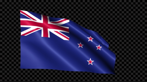 New Zealand Flag Blowing In The Wind