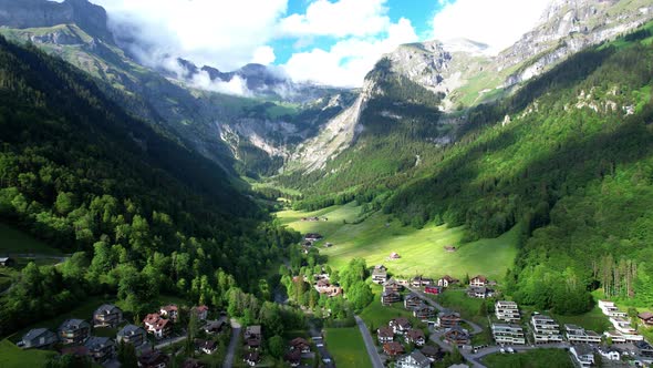 Aerial View Beautiful  Swiss Nature Landscape