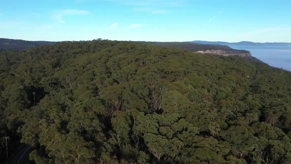 Drone footage of Fog in the Megalong Valley in The Blue Mountains in Australia