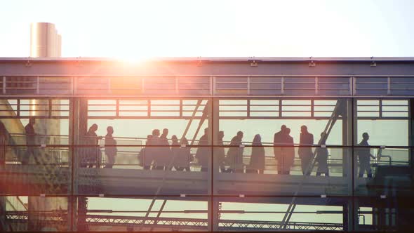 Business People Walking in Finance City District