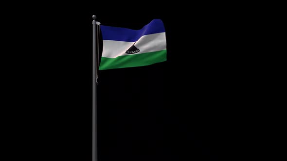 Lesotho Flag With Alpha 2K
