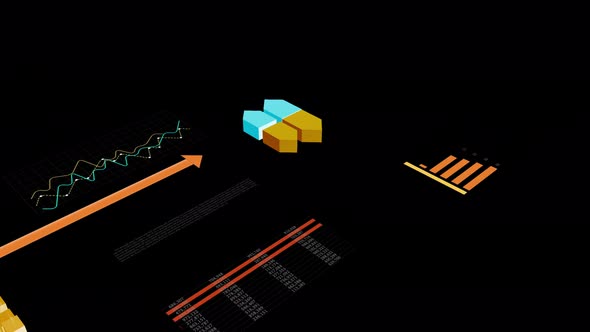 Animated Business Sales Data Charts Infographics Showing Profits Progress