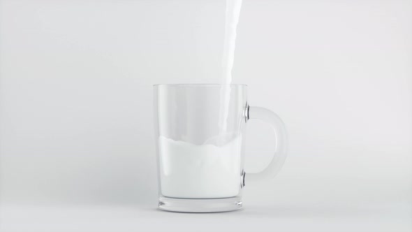 Pour the milk into the glass.