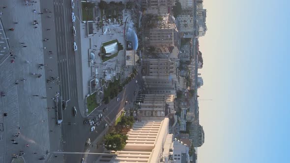 Vertical Video  Monument in the Center of Kyiv Ukraine