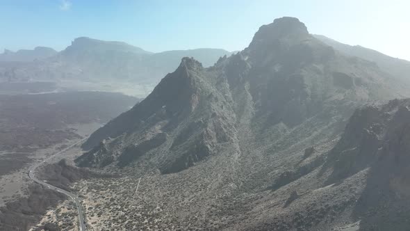 Large Cliffs in a Desert Sandy Rough Rock Landscape