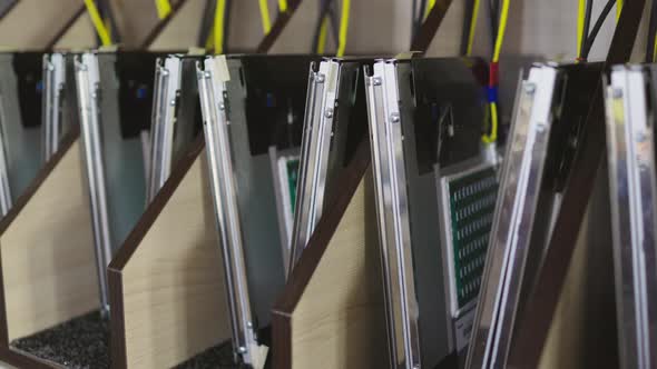 Slider Shot of a TFT Components and Microcircuits Blanks in Laboratory