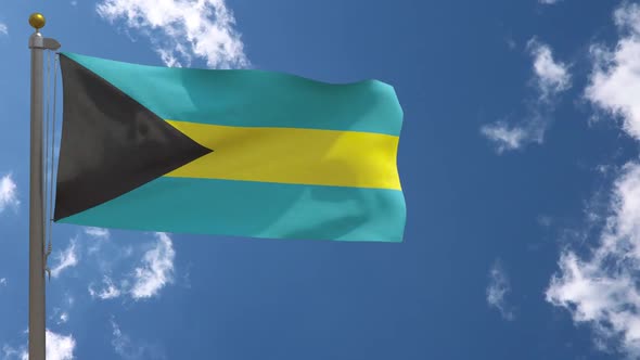 Bahamas Flag On Flagpole