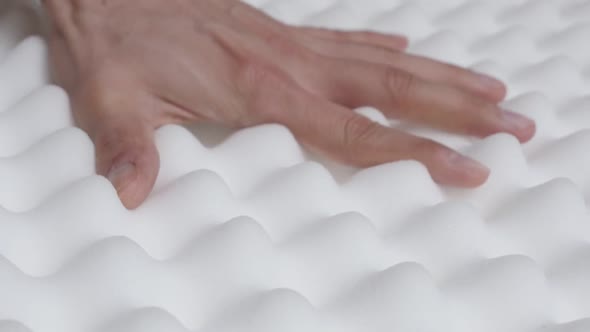 Elasticity of memory foam peak and valley mattress slow-mo 1080p HD   video - Orthopedic exaggerated