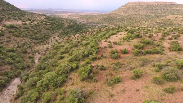 Aerial view of the mountainous landscape of the Karoo region of South Africa