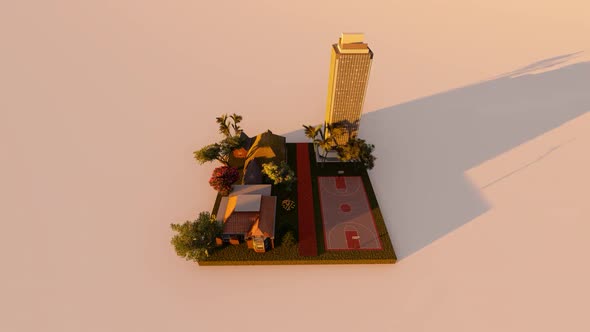 Isometric suburban house