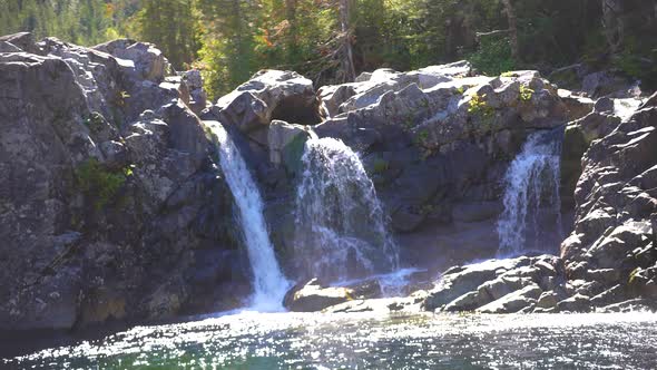 Secret Waterfall Kennedy River Falls, Vancouver Island, British Columbia, Canada