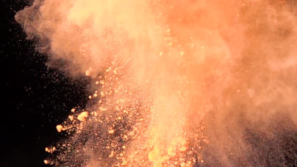 Colorful Powder Explosion in Slow Motion