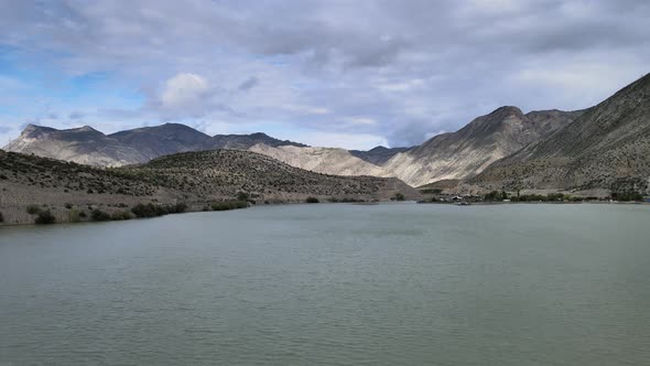 aerial lake landscape