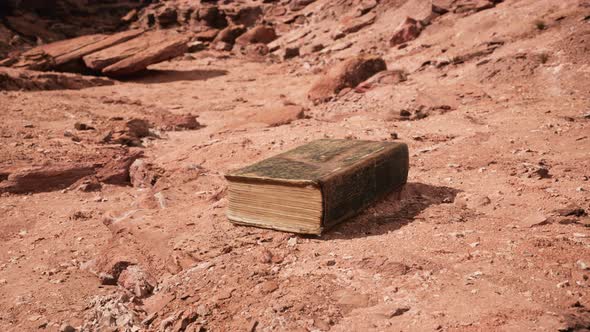 Old Book in Red Rock Desert alt