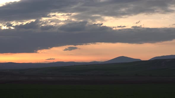 Sun Behind Clouds Before Sunset