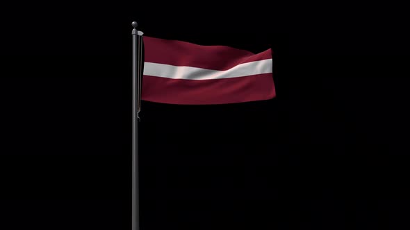 Latvia Flag With Alpha 4K