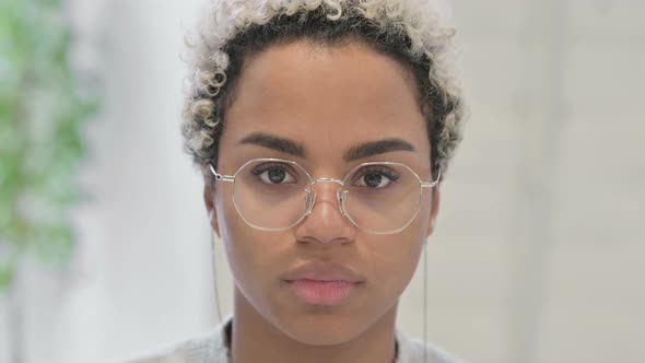 Face Close Up of African Woman Looking at the Camera