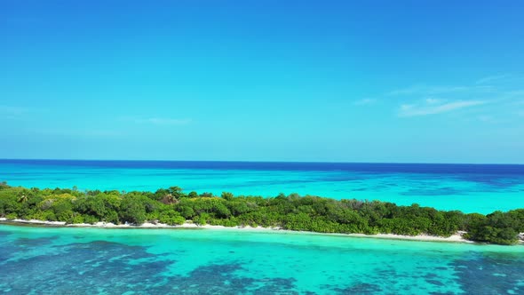 Natural fly over abstract shot of a summer white paradise sand beach and aqua turquoise water backgr