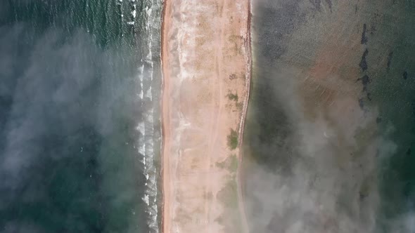 Aerial View of the Beach on the Sand Spit