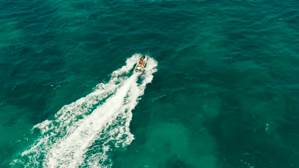 Tourists on a Jet Skis on a Tropical Resort. Boracay, Philippines