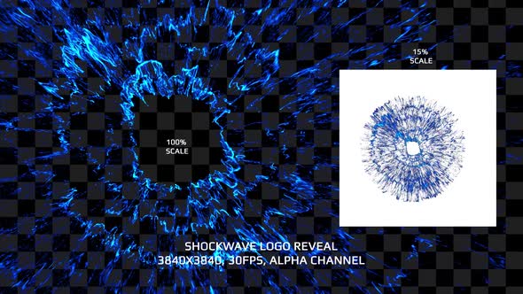 Blue Smoke Shockwave -  3840x3840, Alpha Channel alt