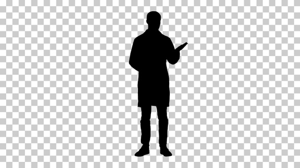 Silhouette Man in a coat, Alpha Channel