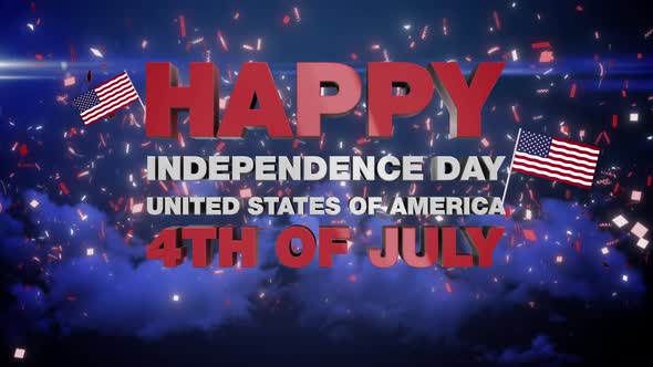 Happy 4th Of July. Animated Intro For Independence Day Of United States