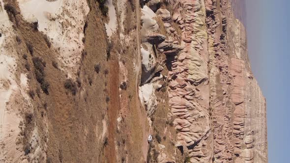 Vertical Video Cappadocia Landscape Aerial View