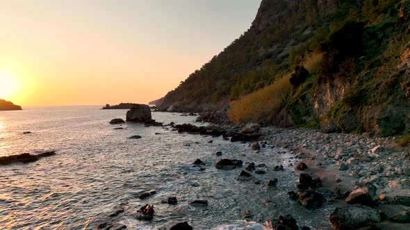 Colorful sunset over the Mediterranean Sea