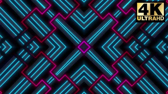 8 Geometric Red  Blue  Vj Loop Pack 4k