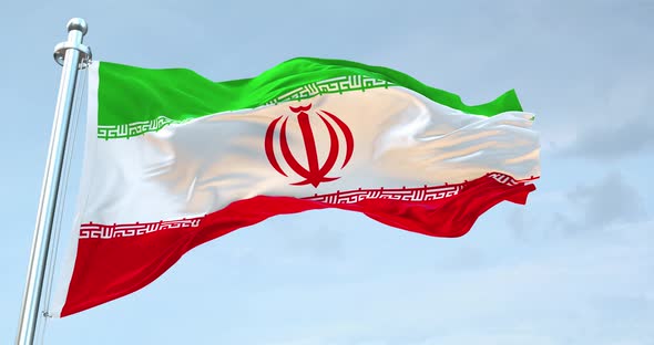 Iran Republic Flag Waving  Loop  4K 