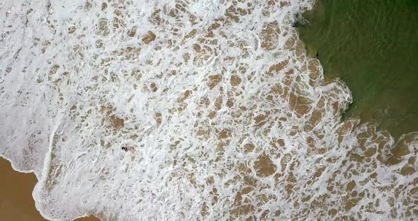 Tropical Landscape of Sand Beach and Sea Waves Rolling 