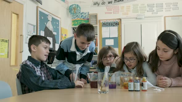 Children in a science lesson with a teacher