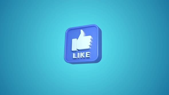 Facebook like button Isolated Animation With Black Mate