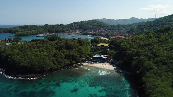 Beautiful Beach on an Island Near the Port in Summer