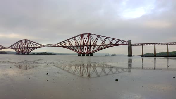 A Railway Bridge Crossing the Forth of Firth in Scotland