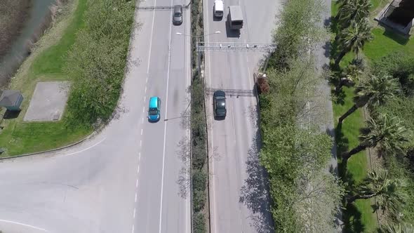 Aerial Road and Cars