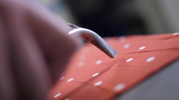 Close-up of Stain Removed During Dry Cleaning