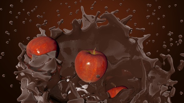Big Chocolate Splash With Apples alt