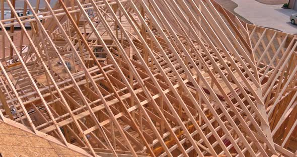 Framing Structure Wooden Frame Roof Trusses of New Houses