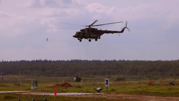 Special Force Landing From Military Helicopter