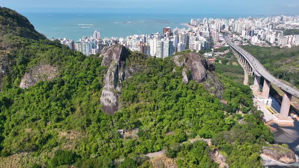 Famous tropical scenery at Vitoria state of Espirito Santo Brazil